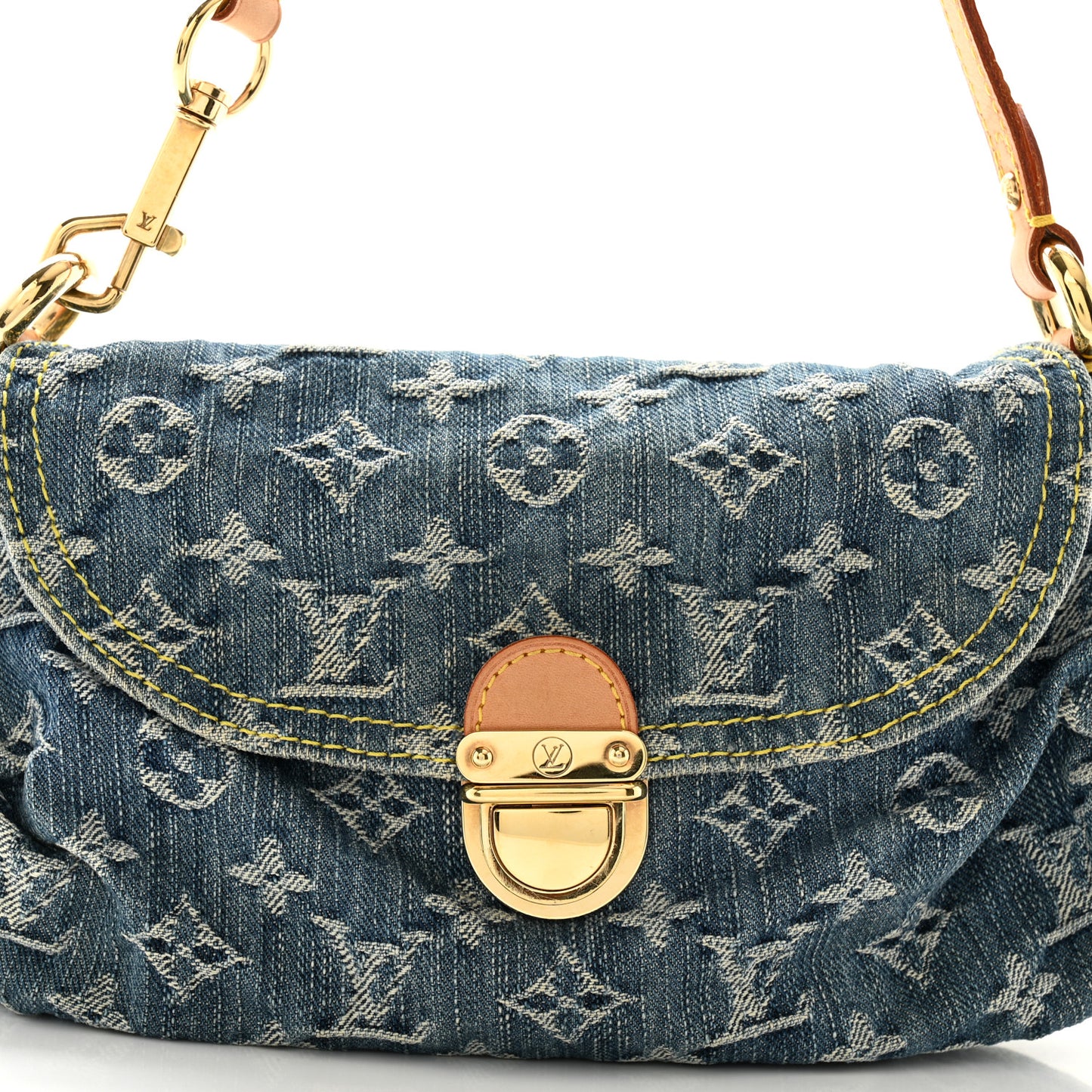 Monogram Denim Mini Pleaty Blue