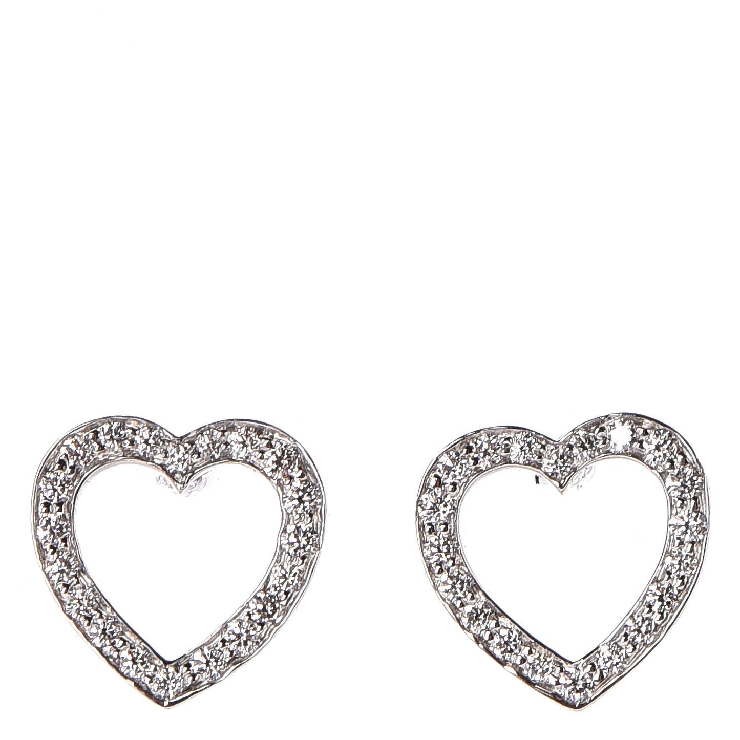 Platinum Diamond Heart Earrings