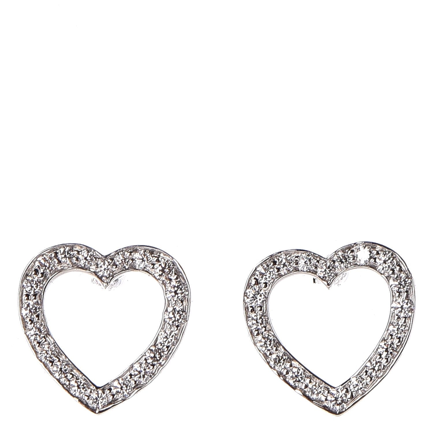 Tiffany Platinum Diamond Heart Earrings 1 of 6
