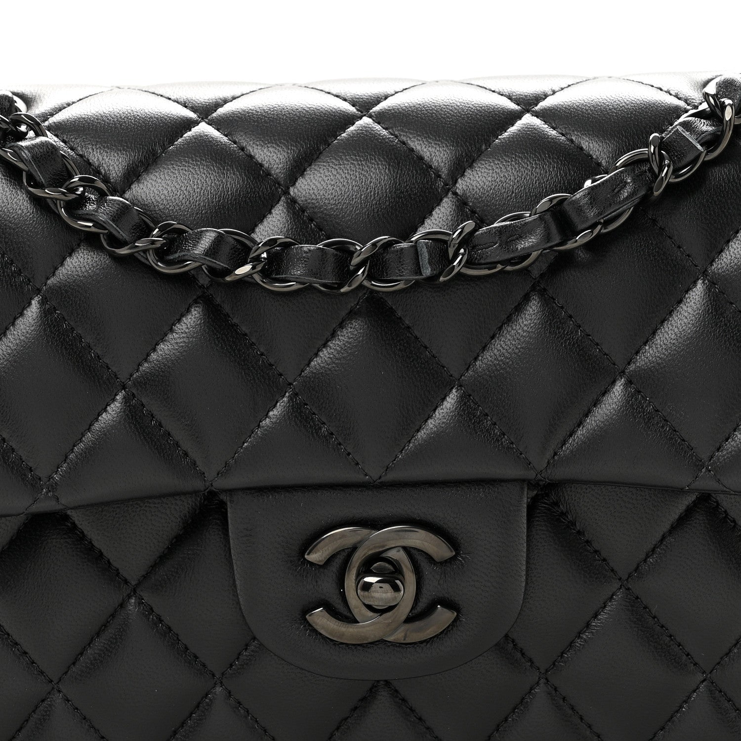 Chanel Lambskin Quilted Small Double Flap So Black 8 of 11