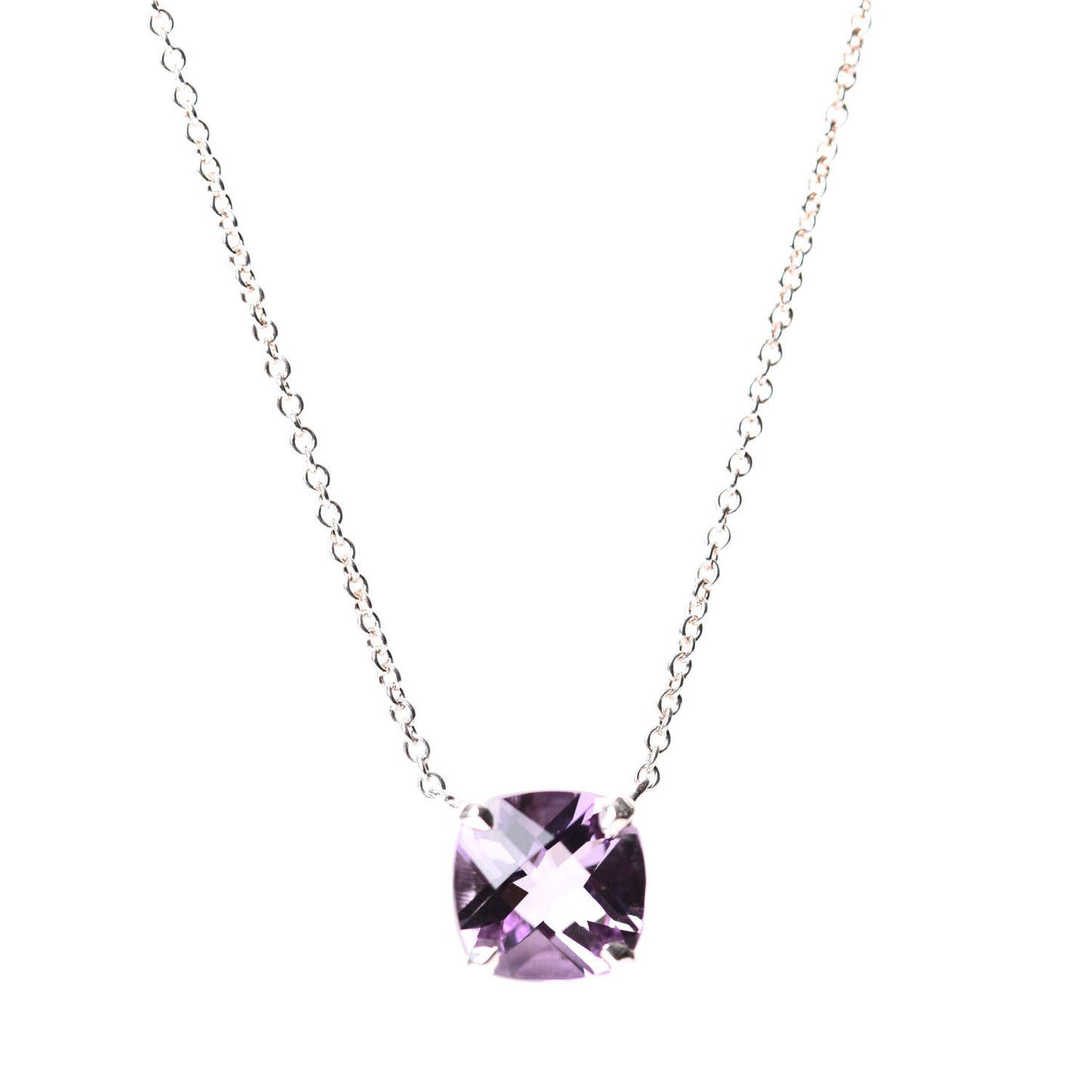 Sterling Silver Amethyst Sparklers Pendant Necklace