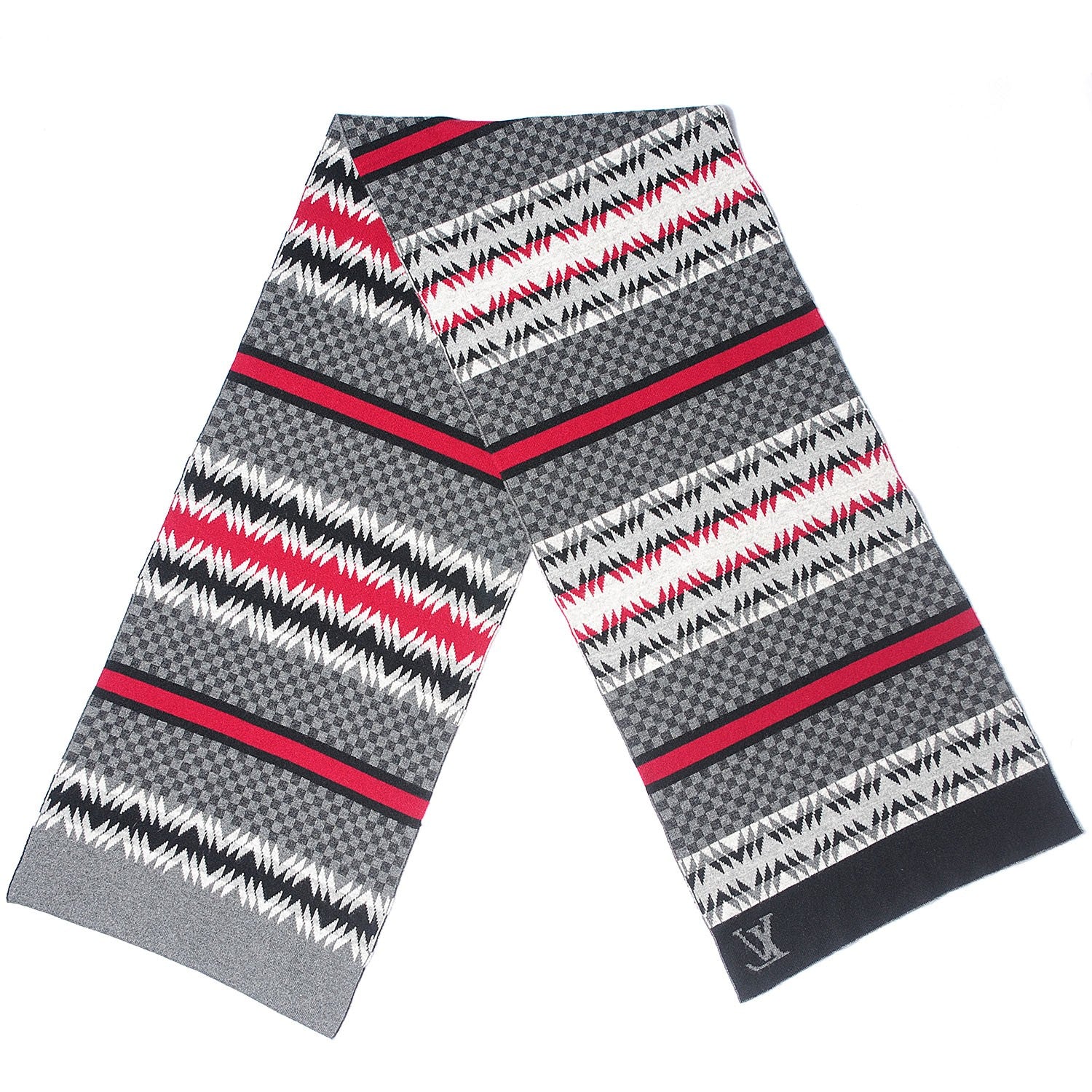 Louis Vuitton Cashmere Damier Aztec Scarf Graphite 3 of 5
