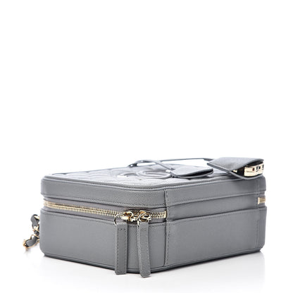 Chanel Caviar Quilted Medium CC Filigree Vanity Case Grey 4 of 11