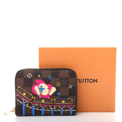 Louis Vuitton Damier Ebene 2020 Christmas Animation Roller Coaster Zippy Coin Purse Pivoine 8 of 8