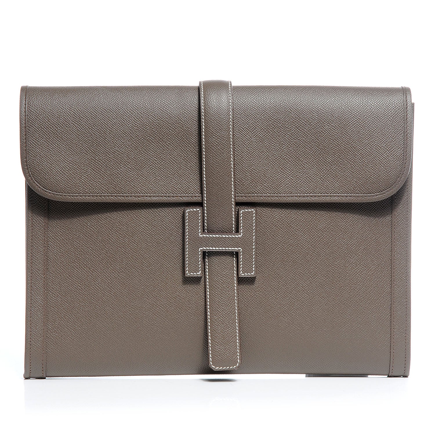 Hermes Epsom Jige 34 GM Clutch Etoupe 1 of 8