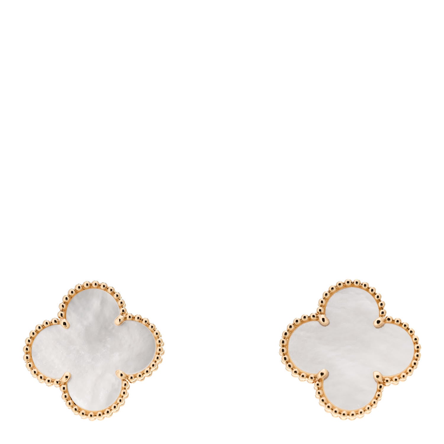 Van Cleef & Arpels 18K Yellow Gold Mother of Pearl Magic Alhambra Earrings 2 of 4