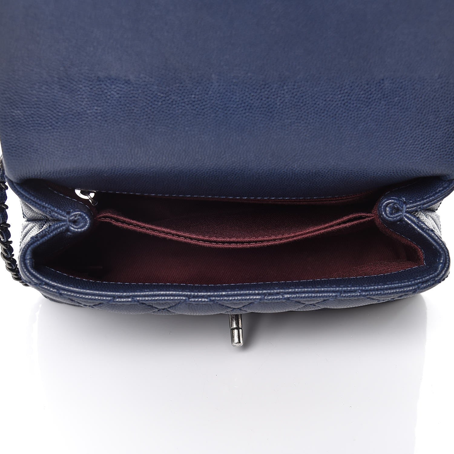 Chanel Caviar Quilted Mini Coco Handle Flap Navy Blue 6 of 9