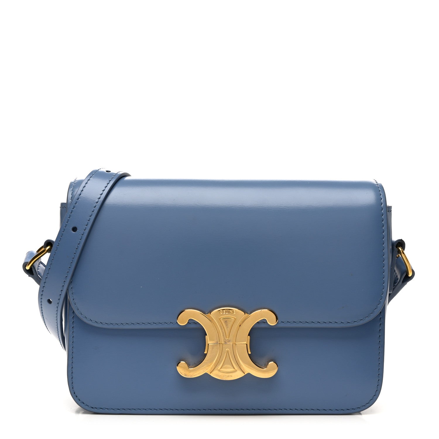 Celine Shiny Calfskin Teen Triomphe Azure 1464359 – FASHIONPHILE