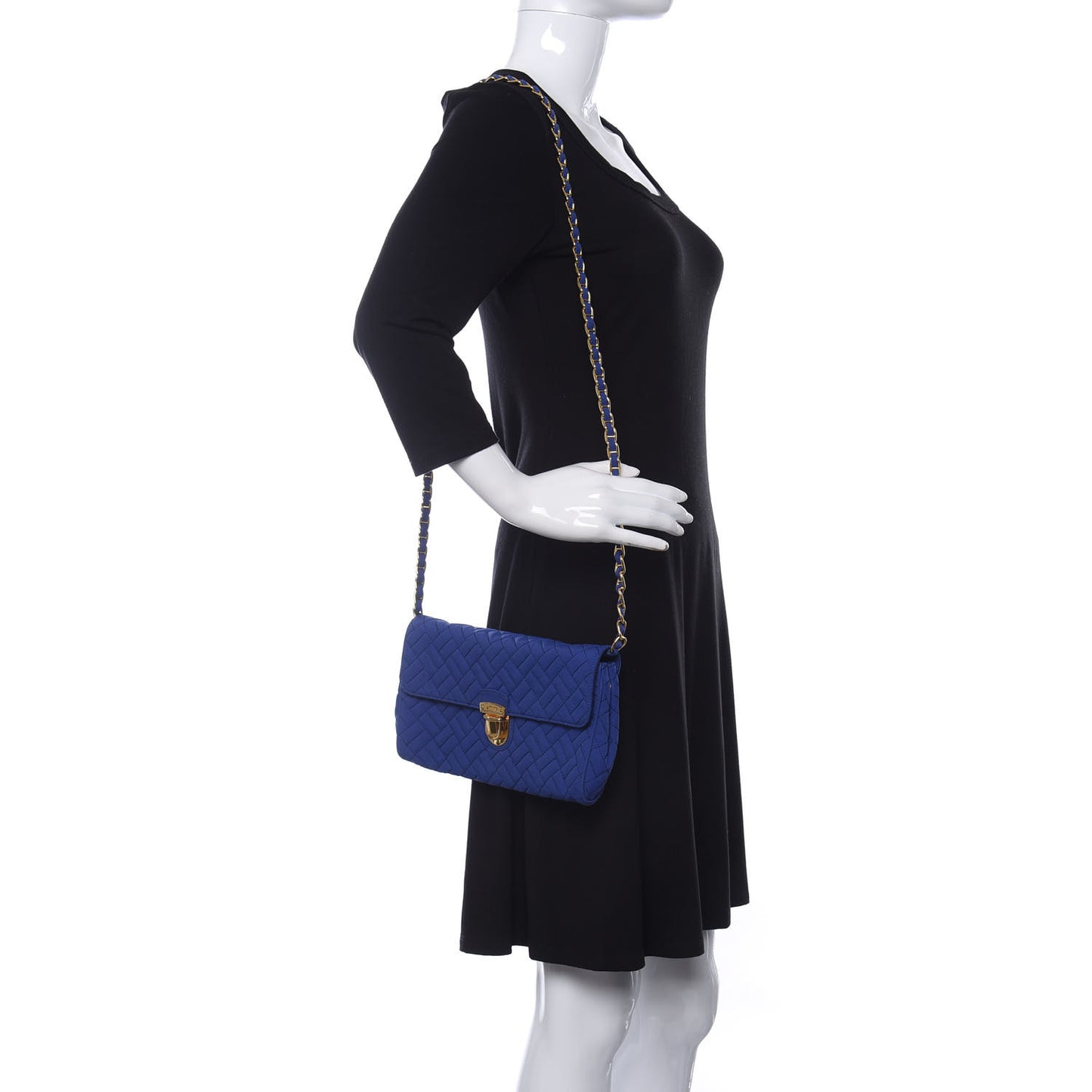 Nylon Tessuto Impuntu Quilted Flap Indaco