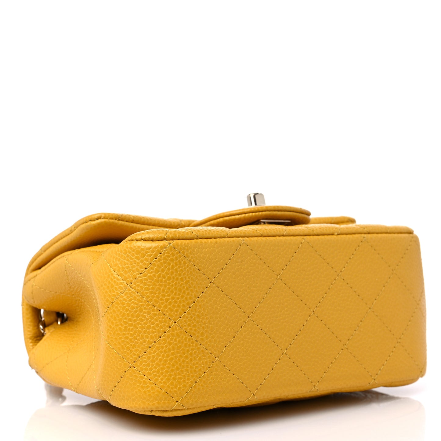 Caviar Quilted Mini Square Flap Yellow