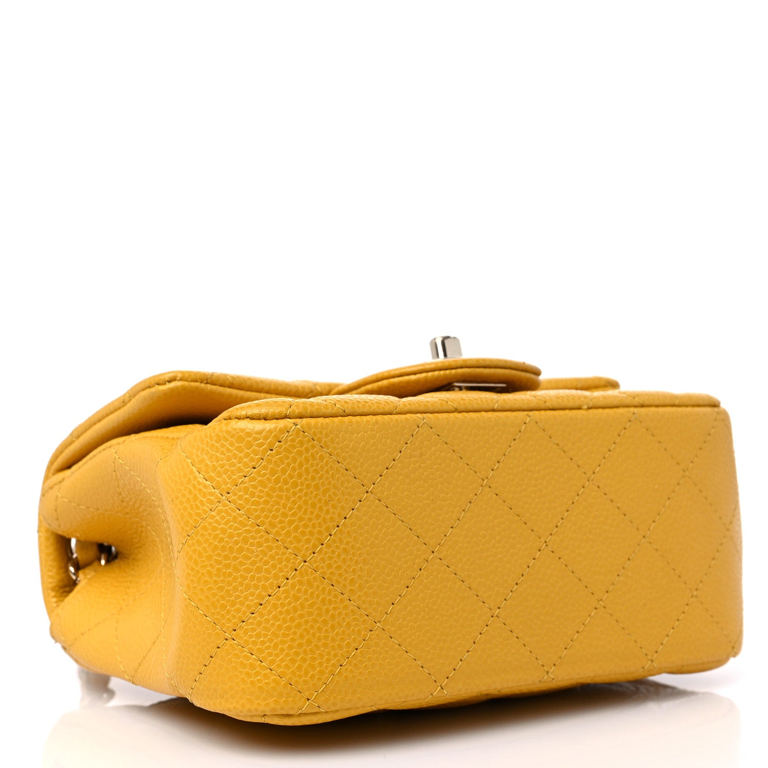 Chanel Caviar Quilted Mini Square Flap Yellow 4 of 13