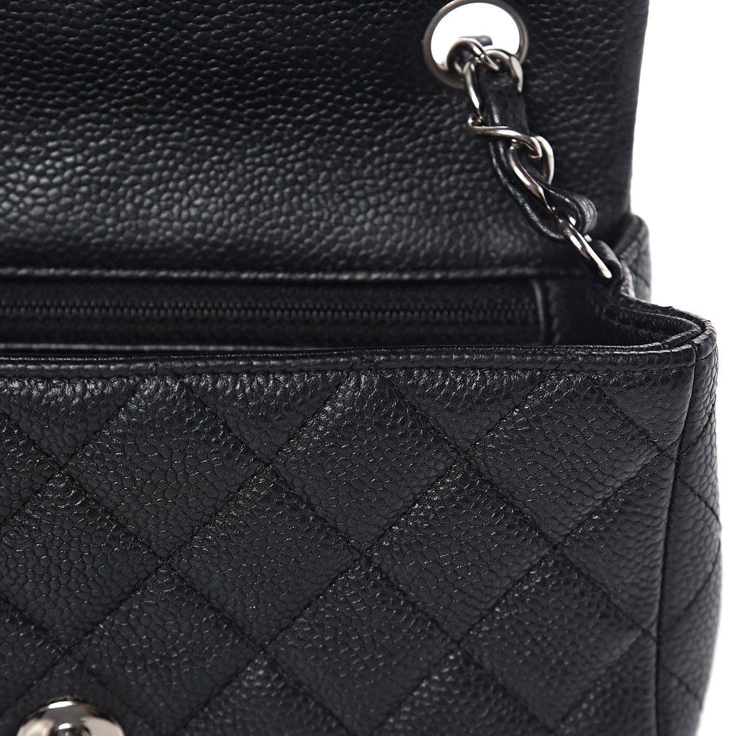 Caviar Quilted Mini Rectangular Flap Black
