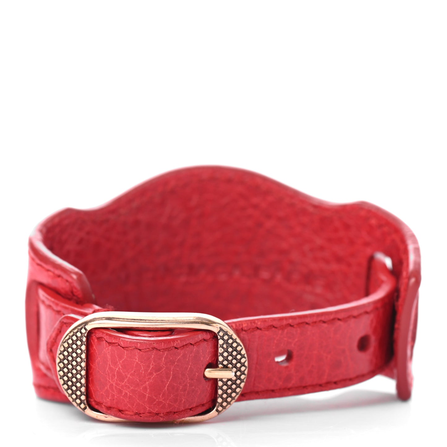 Agneau Arena Giant 12 Rose Gold Hardware Bracelet Rouge Coquelicot