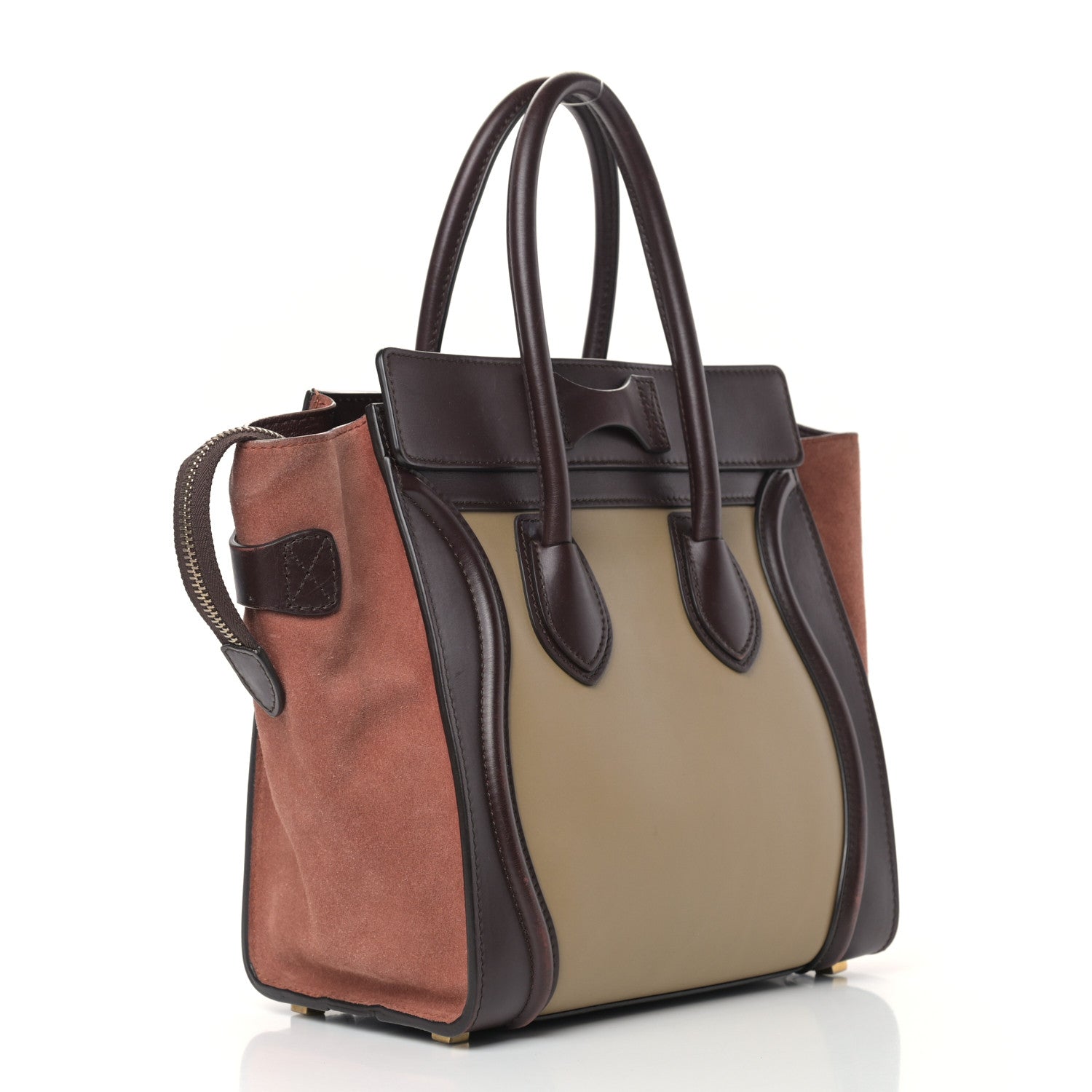 Celine Smooth Calfskin Suede Micro Tri-Color Luggage Beige 2 of 18