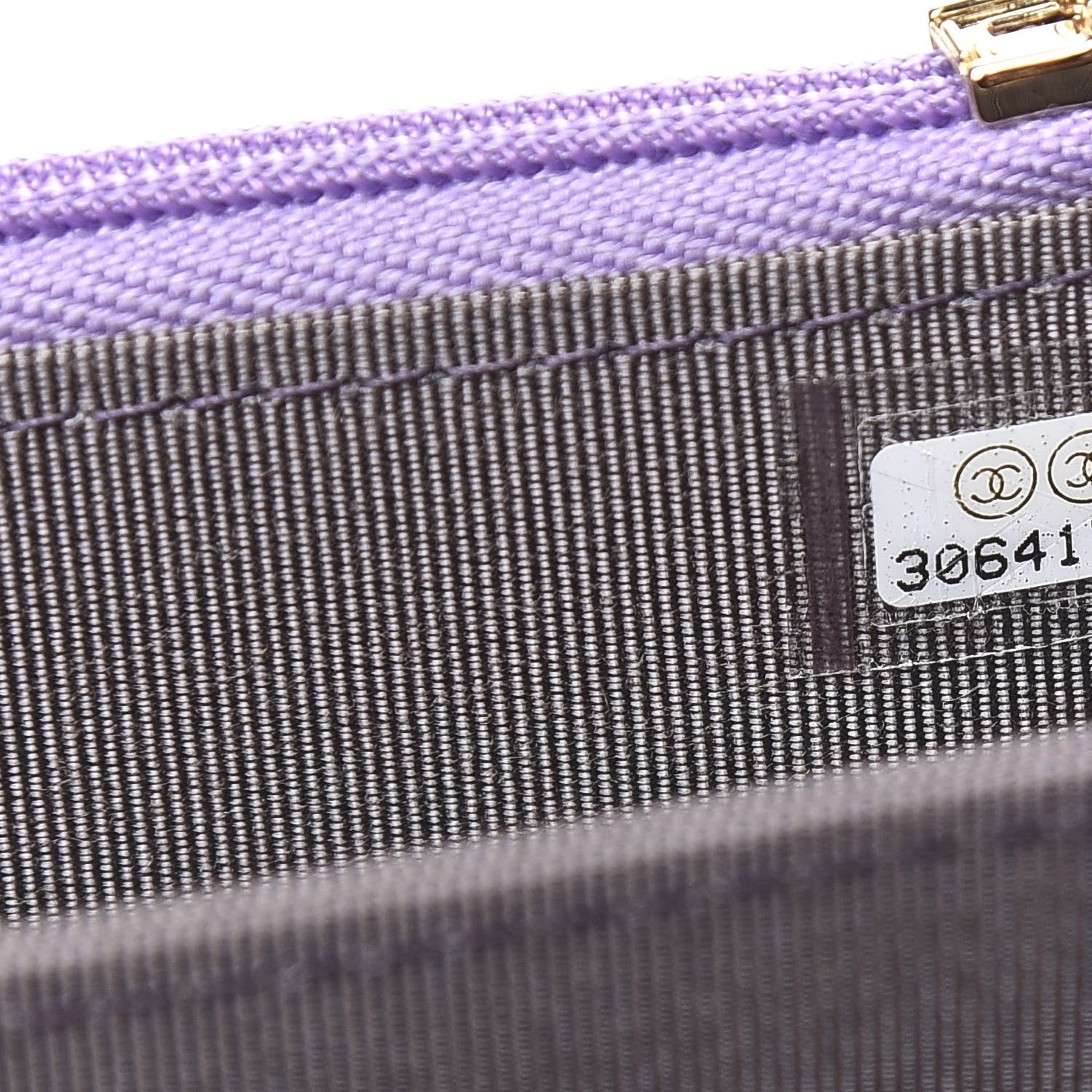 Chanel Iridescent Lambskin Quilted Mini Wallet On Chain WOC Purple 7 of 10