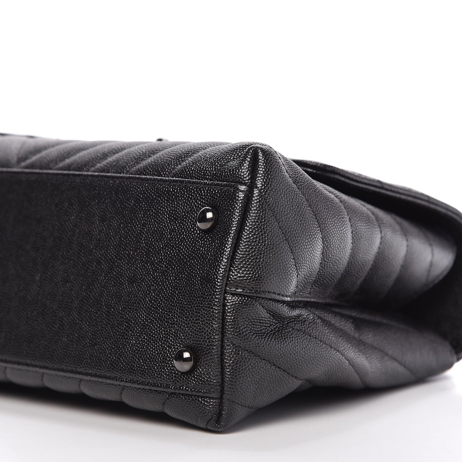 Chanel Caviar Chevron Quilted Small Coco Handle Flap So Black 7 of 11