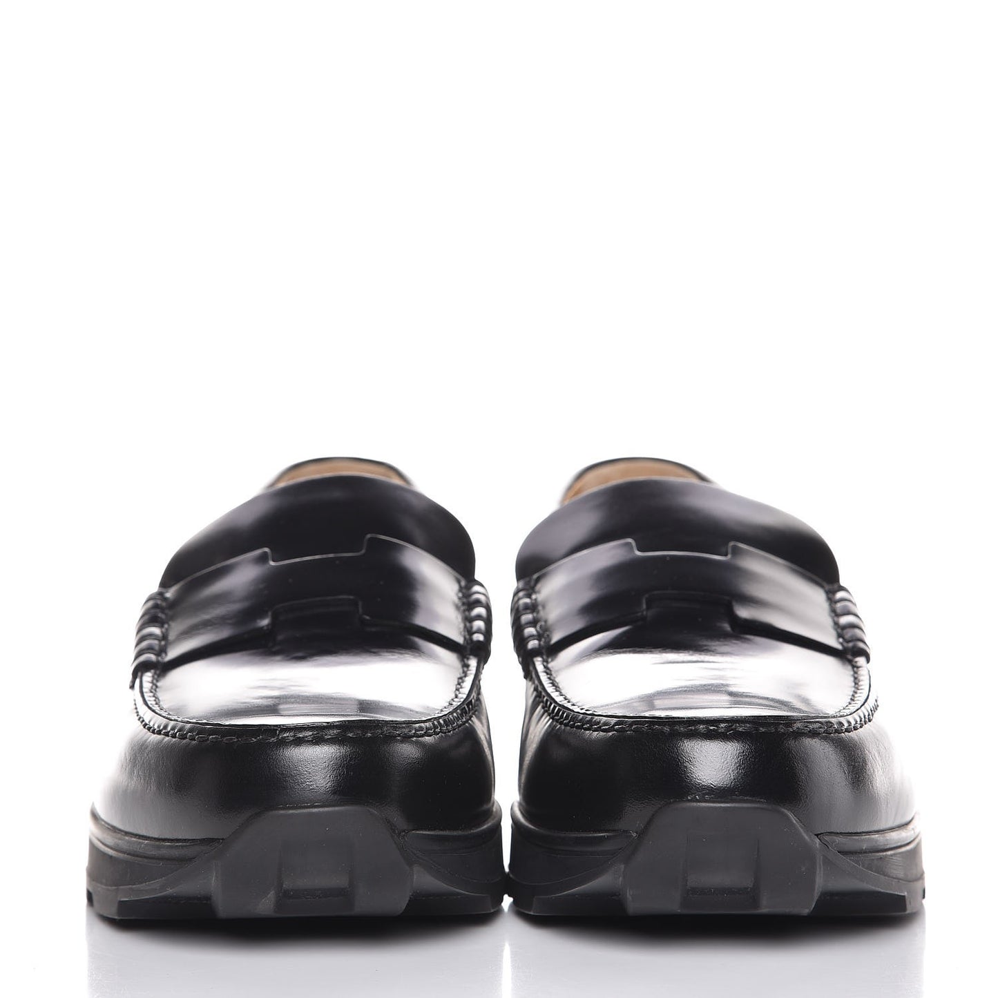 Tuscan Calfskin Opus Moccasin Loafers 43.5 Black