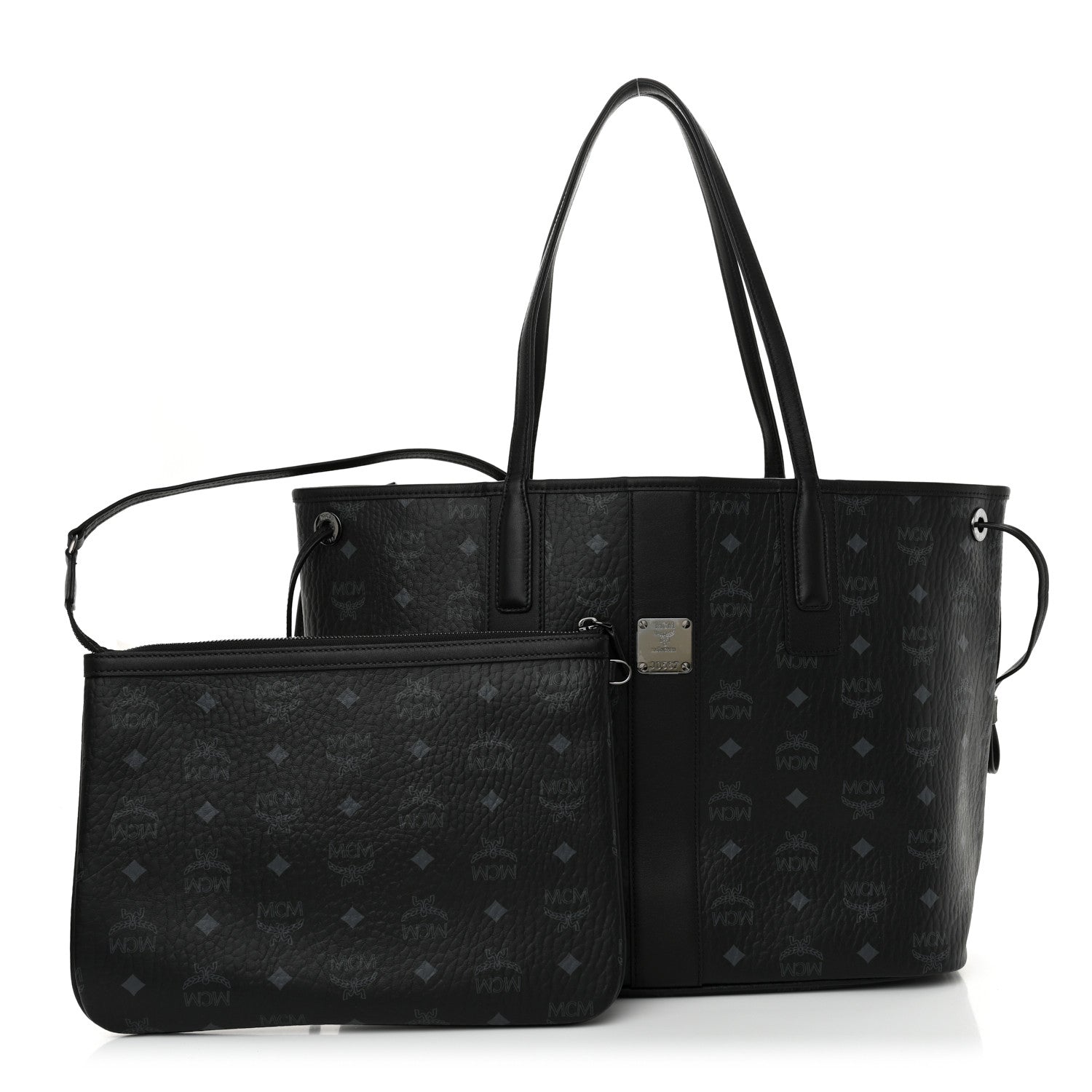 MCM Visetos Medium Liz Reversible Shopper Tote Black 3 of 18