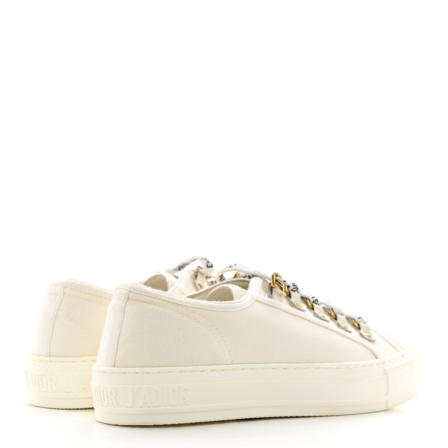 Christian Dior Canvas Dot Walk'N'Dior Low Top Sneakers 38.5 Milk 4 of 8