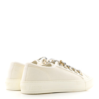 Christian Dior Canvas Dot Walk'N'Dior Low Top Sneakers 38.5 Milk 4 of 8