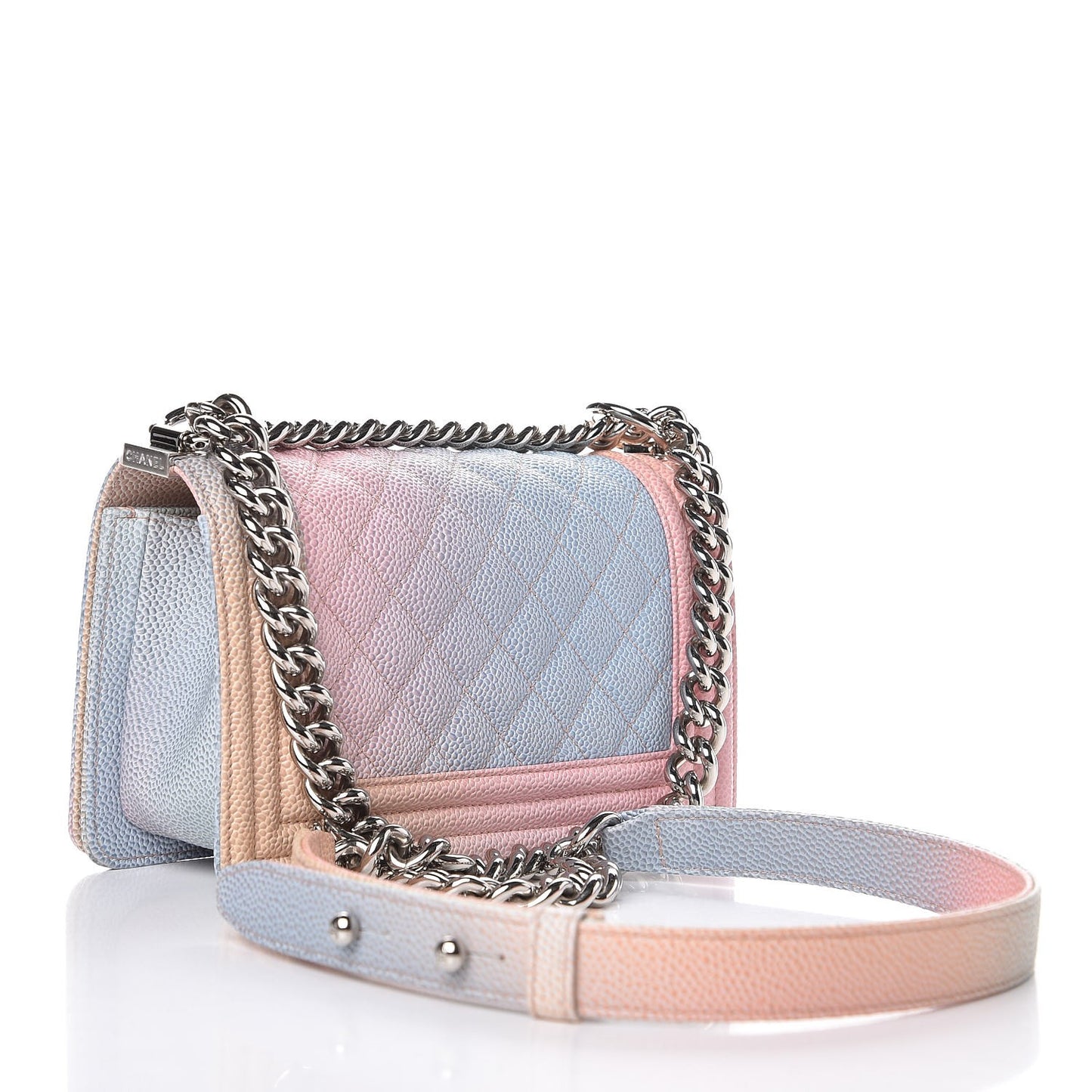 Caviar Quilted Small Rainbow Boy Flap Multicolor