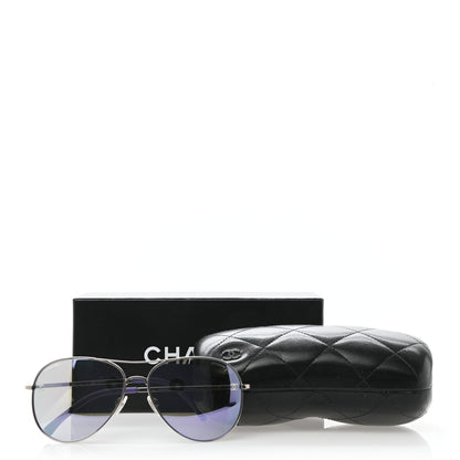 Chanel Polarized CC Aviator Sunglasses 4189-T-Q Purple 8 of 8