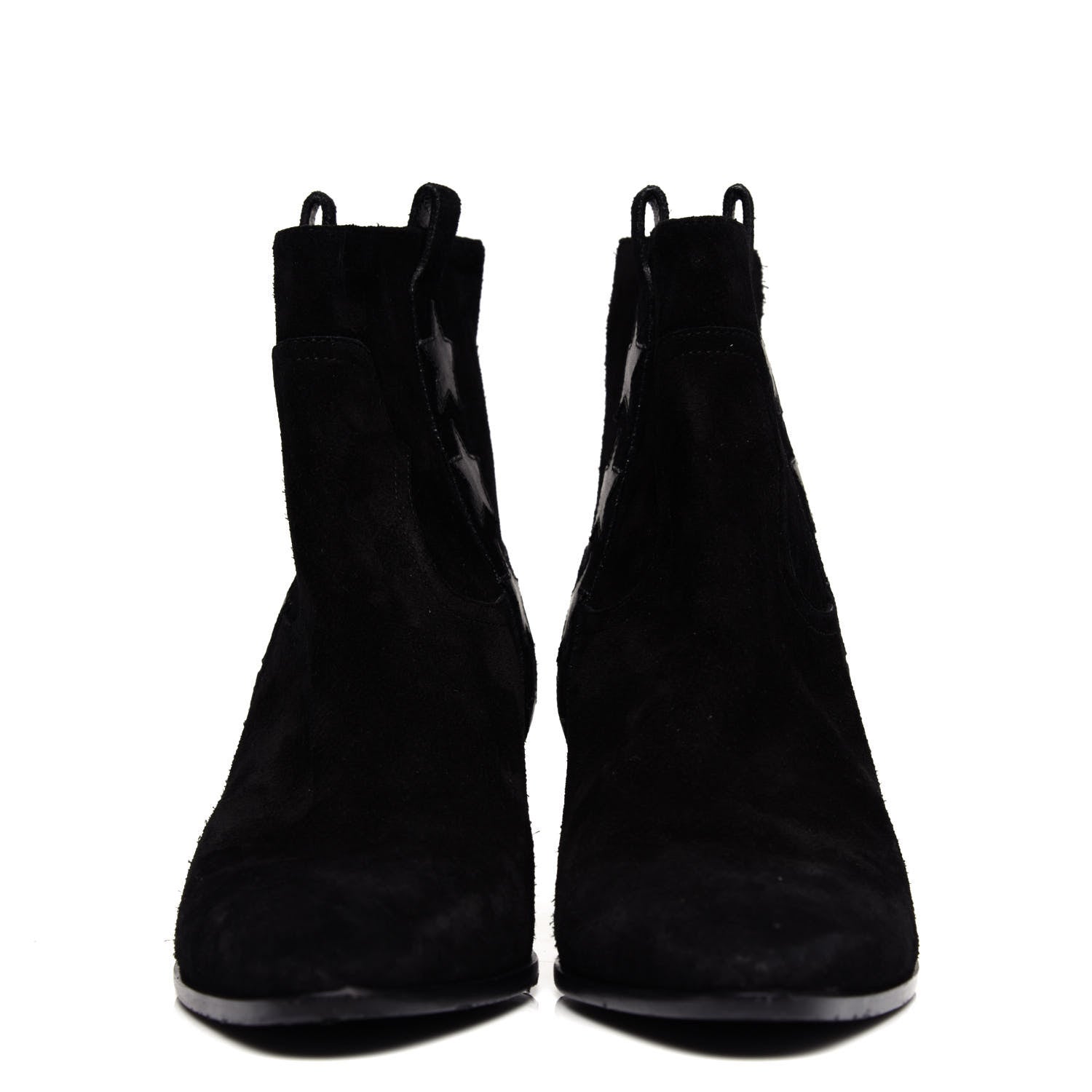 Saint Laurent Suede Rock 40 Stars Ankle Boots 35 Black 2 of 10