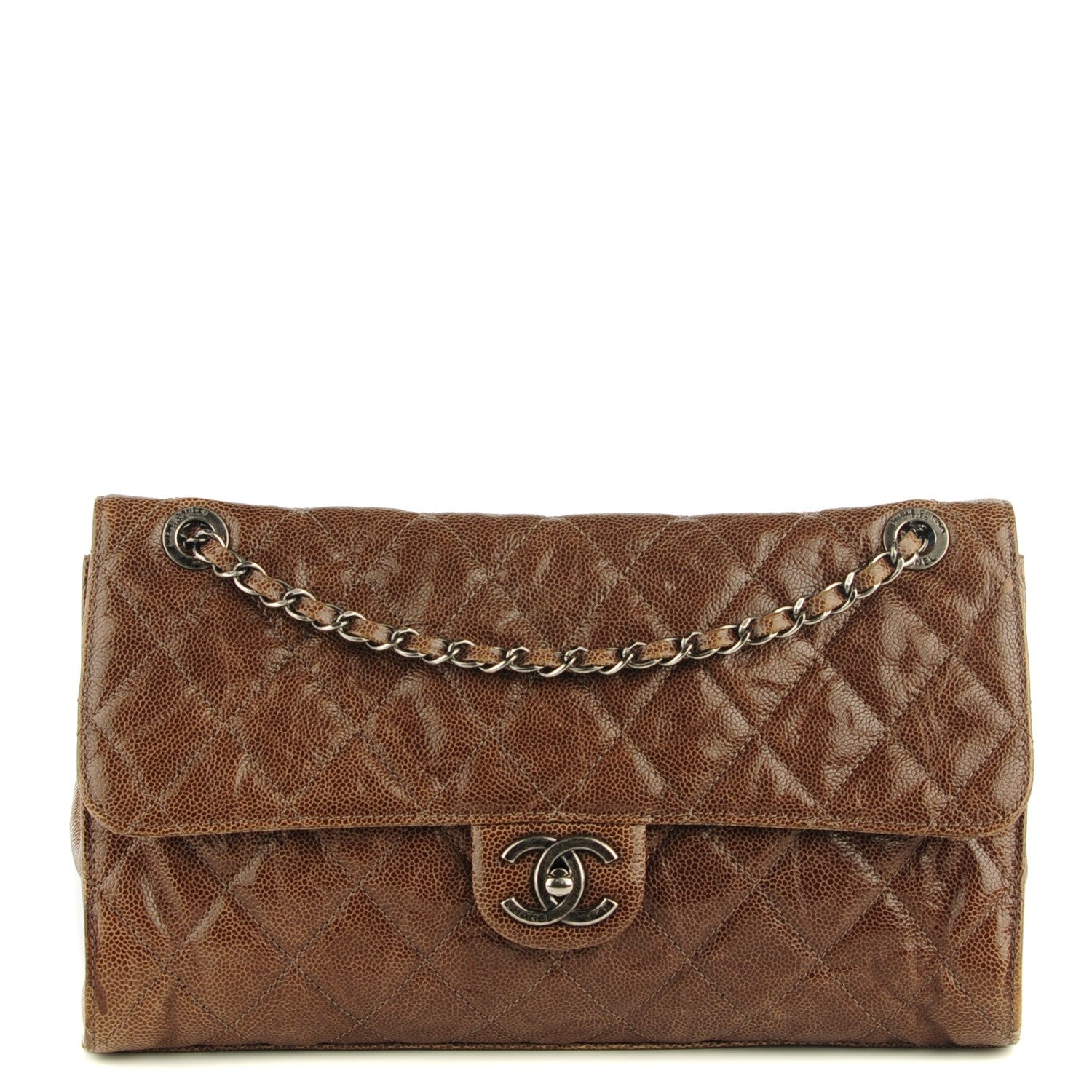 Chanel Crumpled Grained Calfskin Jumbo CC Crave Flap Beige 1 of 8