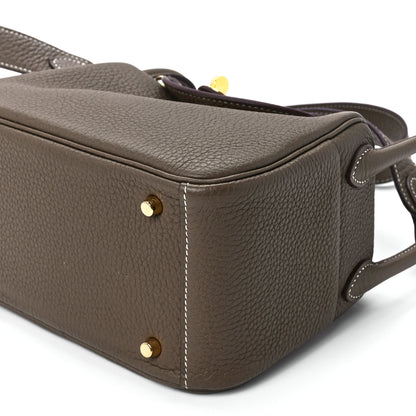 Hermes Taurillon Clemence Mini Lindy 20 Etoupe 10 of 11