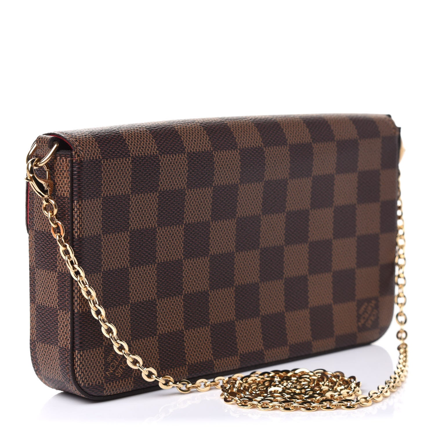 Louis Vuitton Damier Ebene Pochette Felicie Chain Wallet 3 of 10