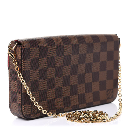 Louis Vuitton Damier Ebene Pochette Felicie Chain Wallet 3 of 10
