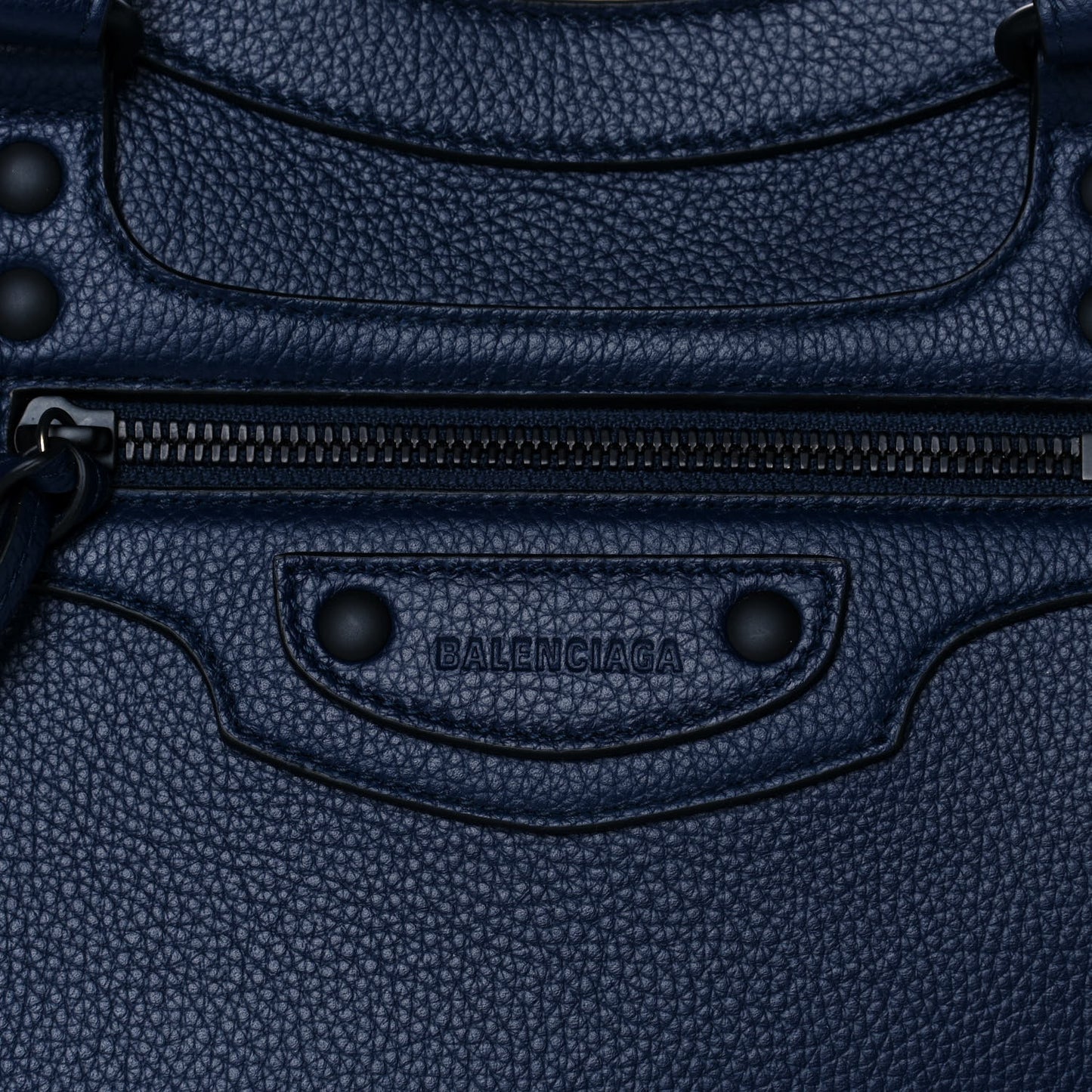 Grained Calfskin Black Hardware Neo Classic City Navy