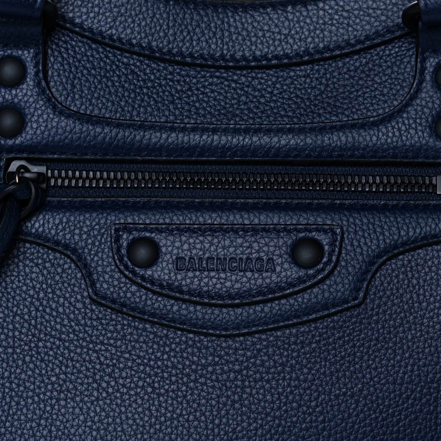 Balenciaga Grained Calfskin Black Hardware Neo Classic City Navy 7 of 13