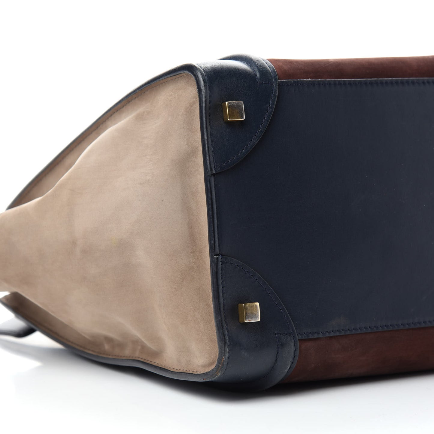Nubuck Smooth Calfskin Mini Tri-Color Luggage Marron