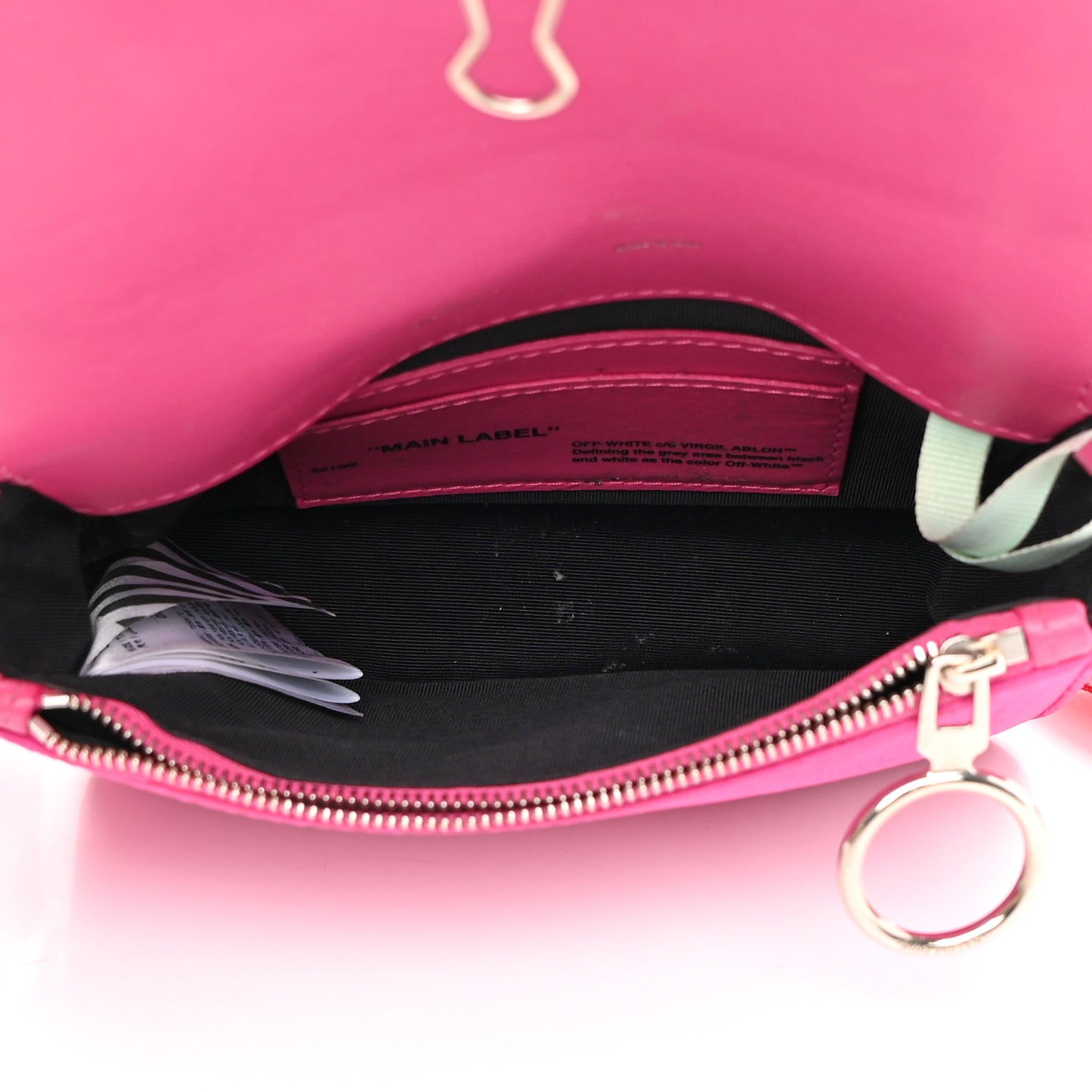 Nylon Mini Binder Clip Bag Fuchsia Red