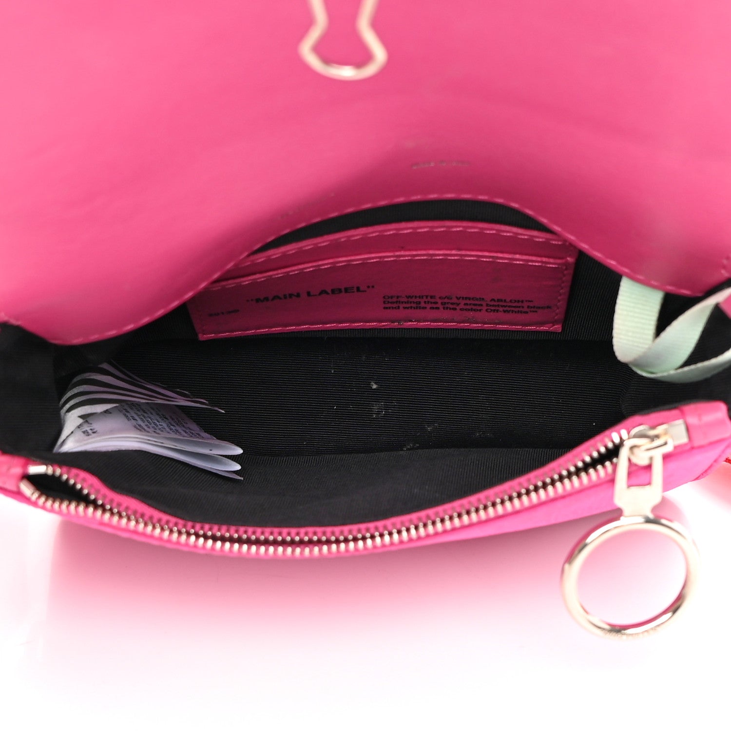 Off-White Nylon Mini Binder Clip Bag Fuchsia Red 5 of 17