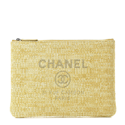 Chanel Canvas Medium Deauville Pouch Yellow 1 of 7