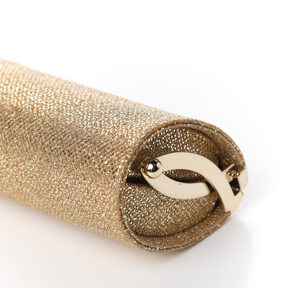Jimmy Choo Glitter Fabric Mini Tube Clutch Gold 7 of 8