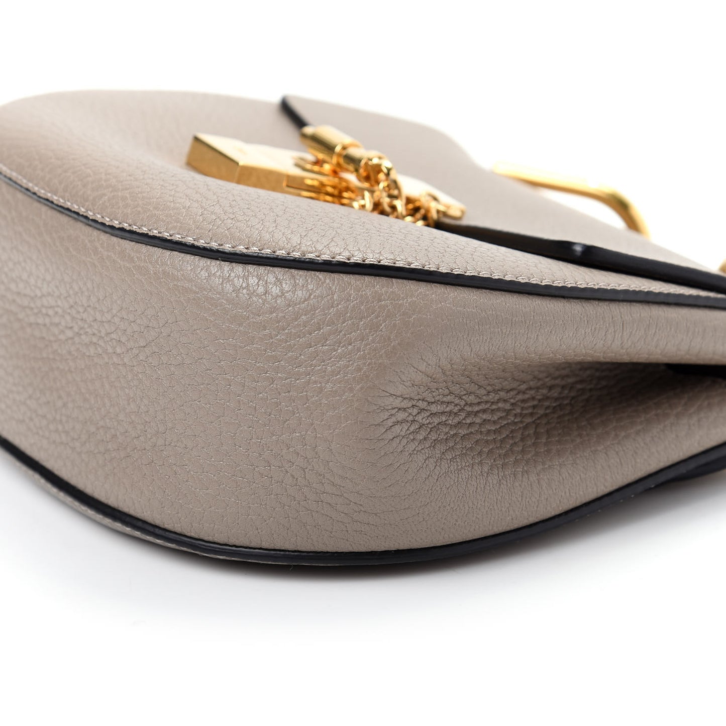 Grained Lambskin Mini Drew Shoulder Bag Motty Grey