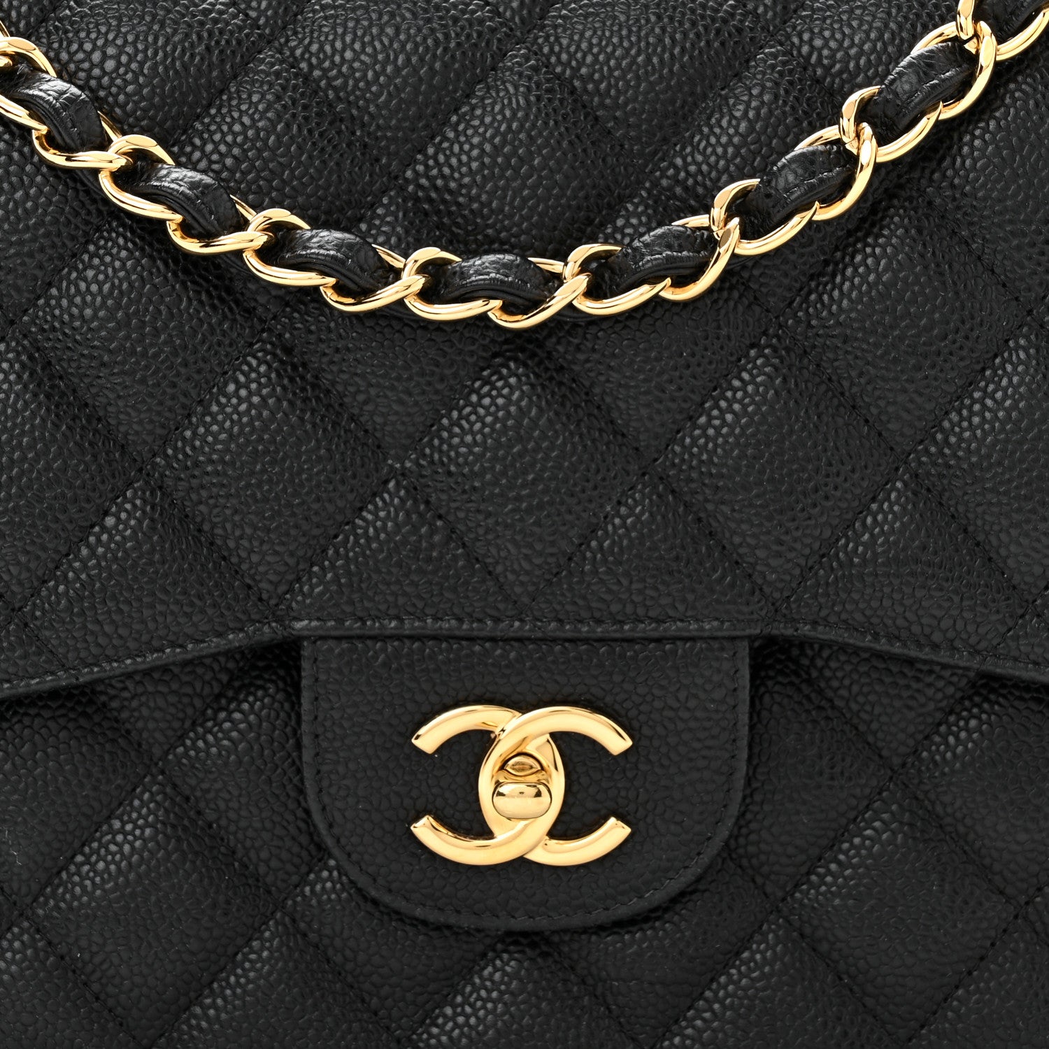 Chanel Caviar Quilted Jumbo Double Flap Black 8 of 11