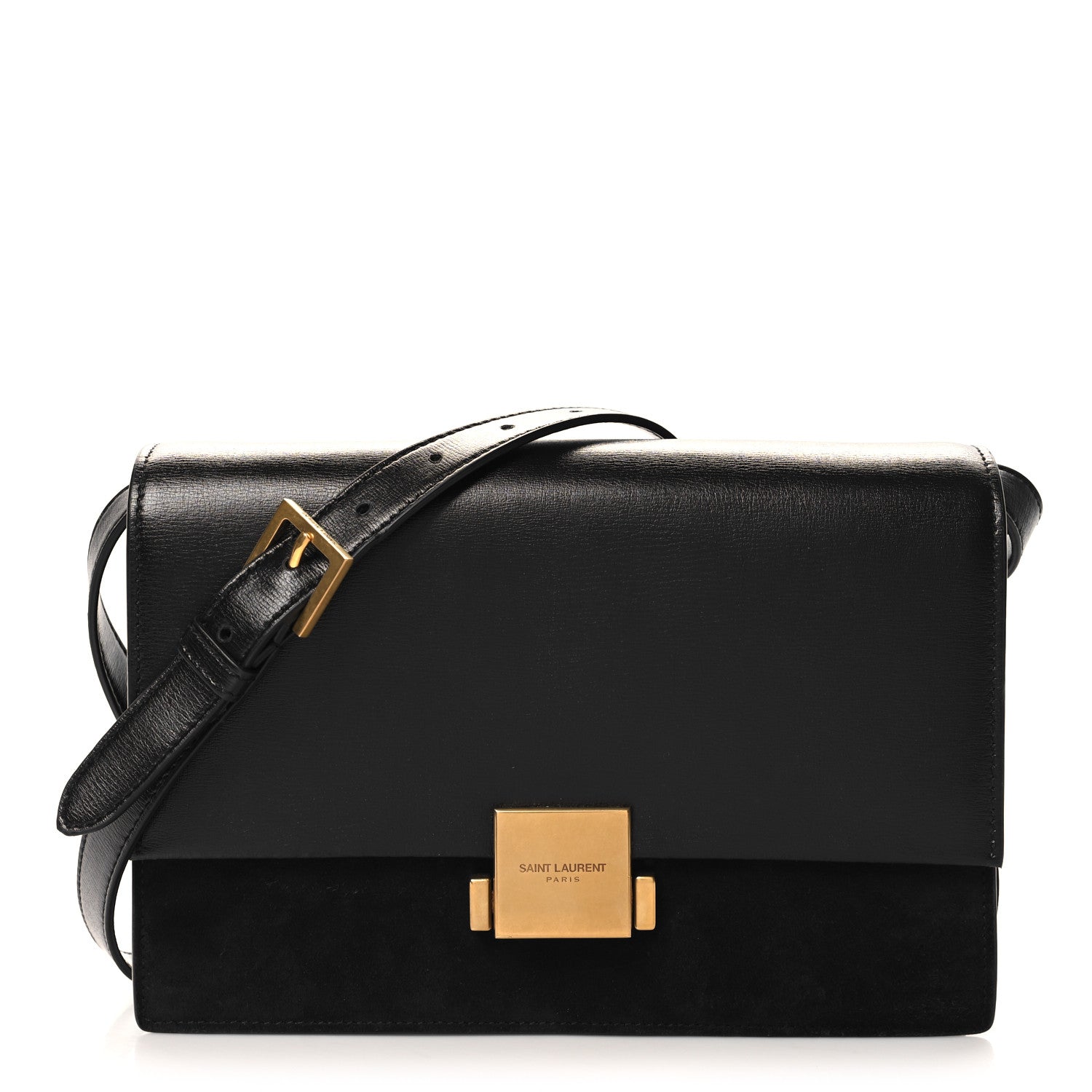 Saint Laurent Smooth Calfskin Suede Medium Bellechasse Black 1 of 10