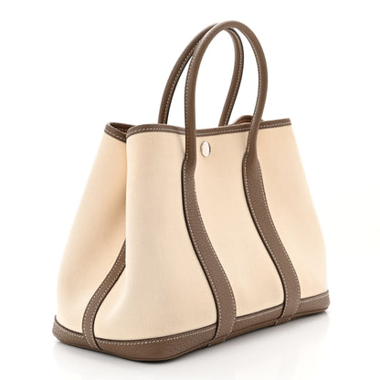 Hermes Grand Chevron Weave Negonda Garden Party 30 TPM Tote Beton Etoupe 3 of 10