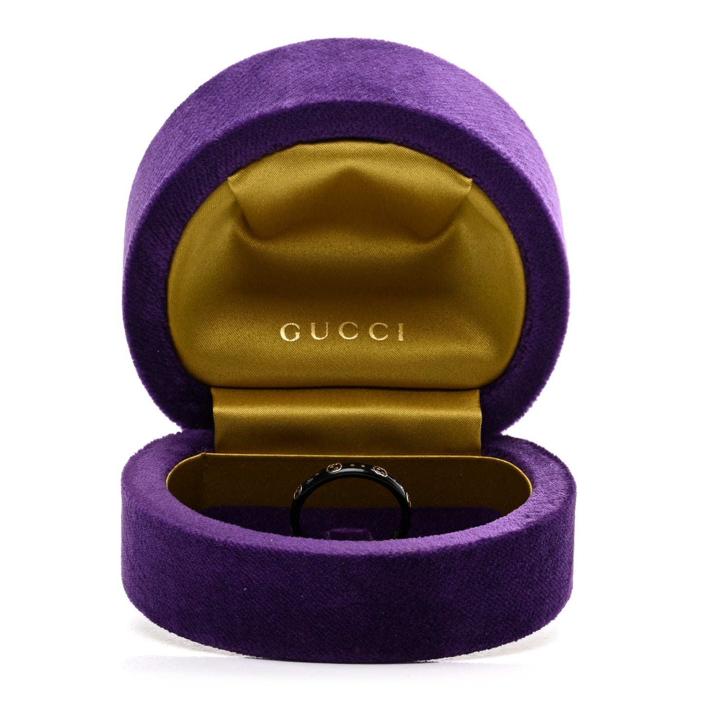 18K Yellow Gold Synthetic Corundum Icon Ring Black 64 10.75