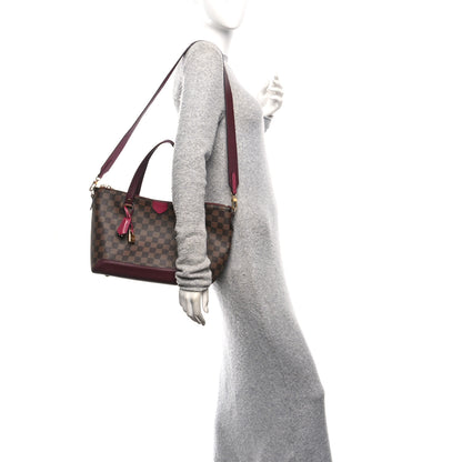 Louis Vuitton Damier Ebene Cuir Taurillon Hyde Park Fuchsia 2 of 9