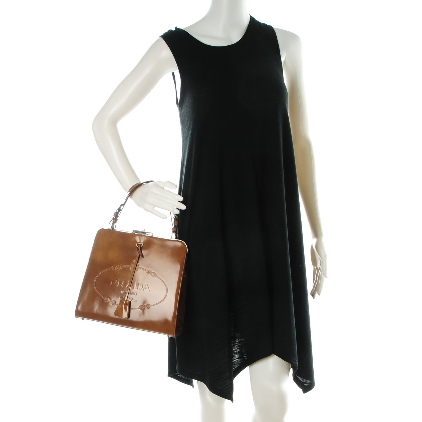 Spazzolato Logo Print Framed Bag Ambra