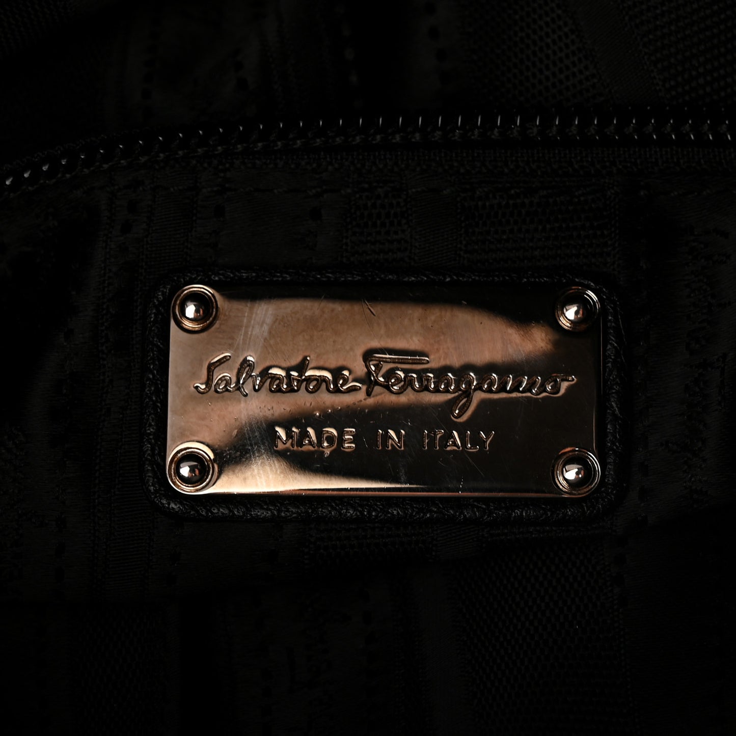Calfskin Fanisa Gancini Large Hobo Black