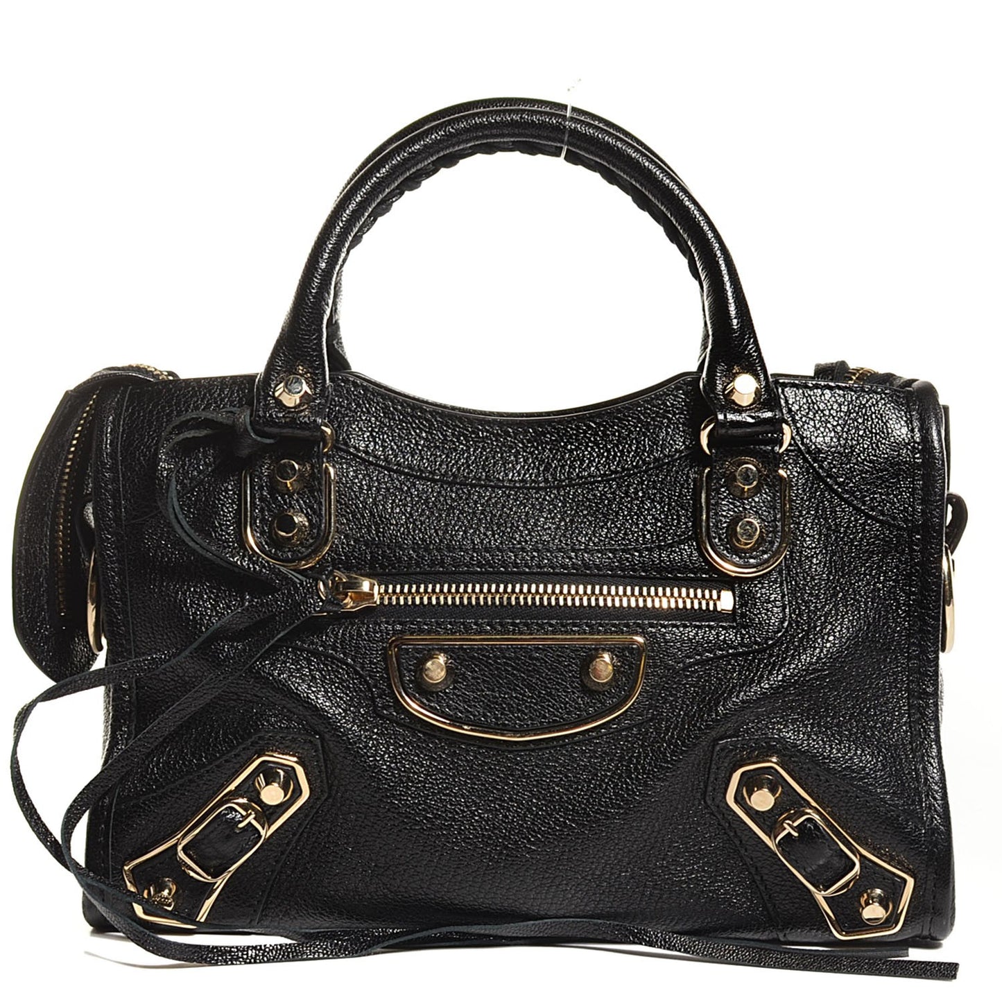 Chevre Gold Metallic Edge Hardware Mini City Black