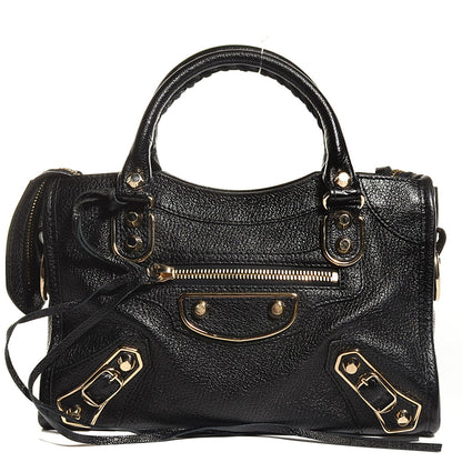 Balenciaga Chevre Gold Metallic Edge Hardware Mini City Black 1 of 12