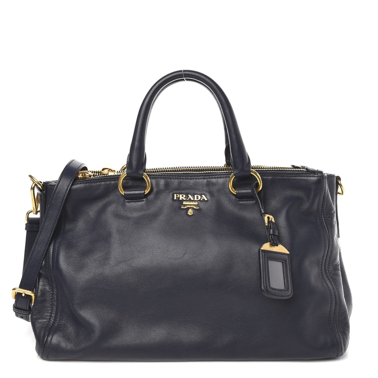 Soft Calfskin Double Zip Shoulder Bag Baltico