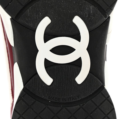 Chanel Calfskin CC Sneakers 41 Light Burgundy White Pink 6 of 12